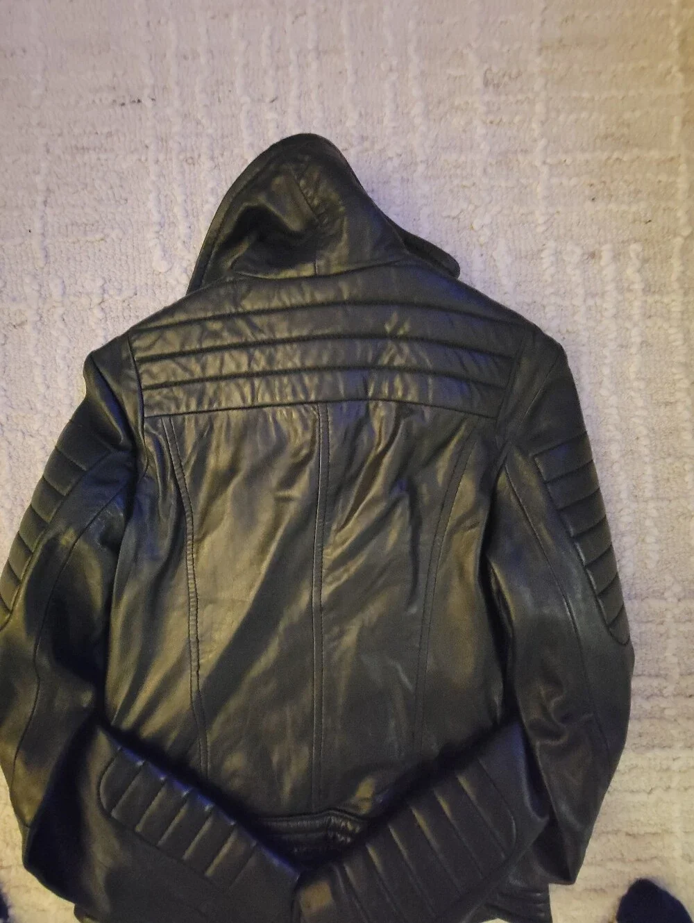 Michael Kors Black Quilted Leather Moto Jacket, Women's S - Picture 2 of 4
